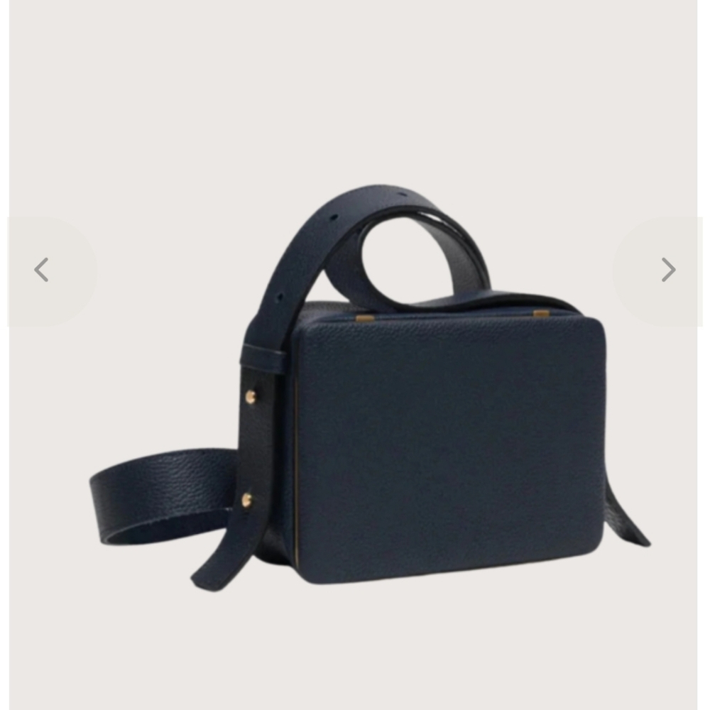 Lutz Morris Maya Brandon Crocs Side/Leather  Elegant Navy Blue Crossbody Bag - Picture 2 of 14